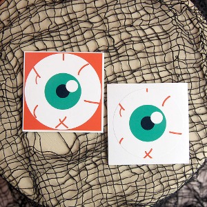 할로윈 초록 눈알 원형 스티커 10매